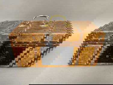 18TH C HIDE COVERED DOCUMENT BOX