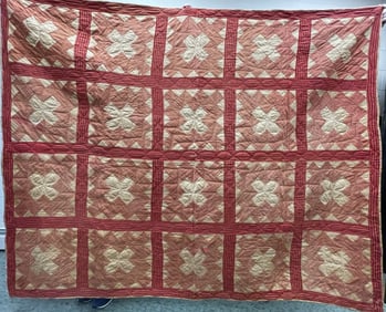 EARLY HAND STITCHED PATCHWORK QUILT