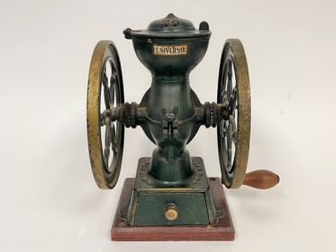 GREEN PAINTED COFFEE GRINDER LANDERS FRARY CLARK