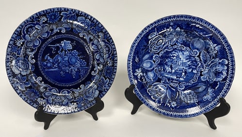 TWO FLOW BLUE PLATES