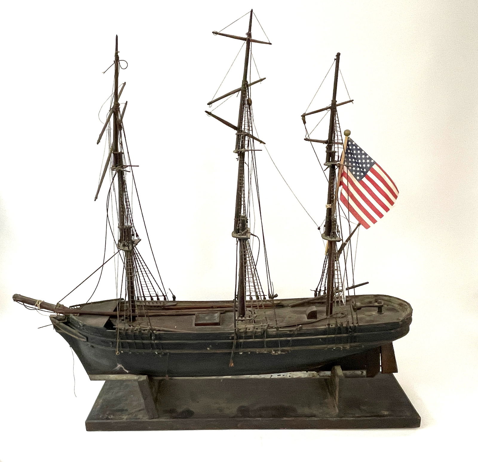 EARLY 19TH C ORIGINAL PAINT SHIP MODEL (1 of 8)
