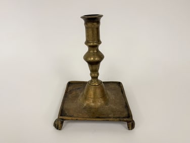BRASS SQUARE CANDLESTICK C.1625