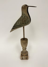 WOODEN SHORE BIRD ON BASE