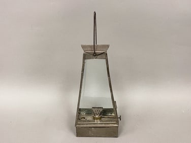19TH C TRIANGULAR OIL LANTERN