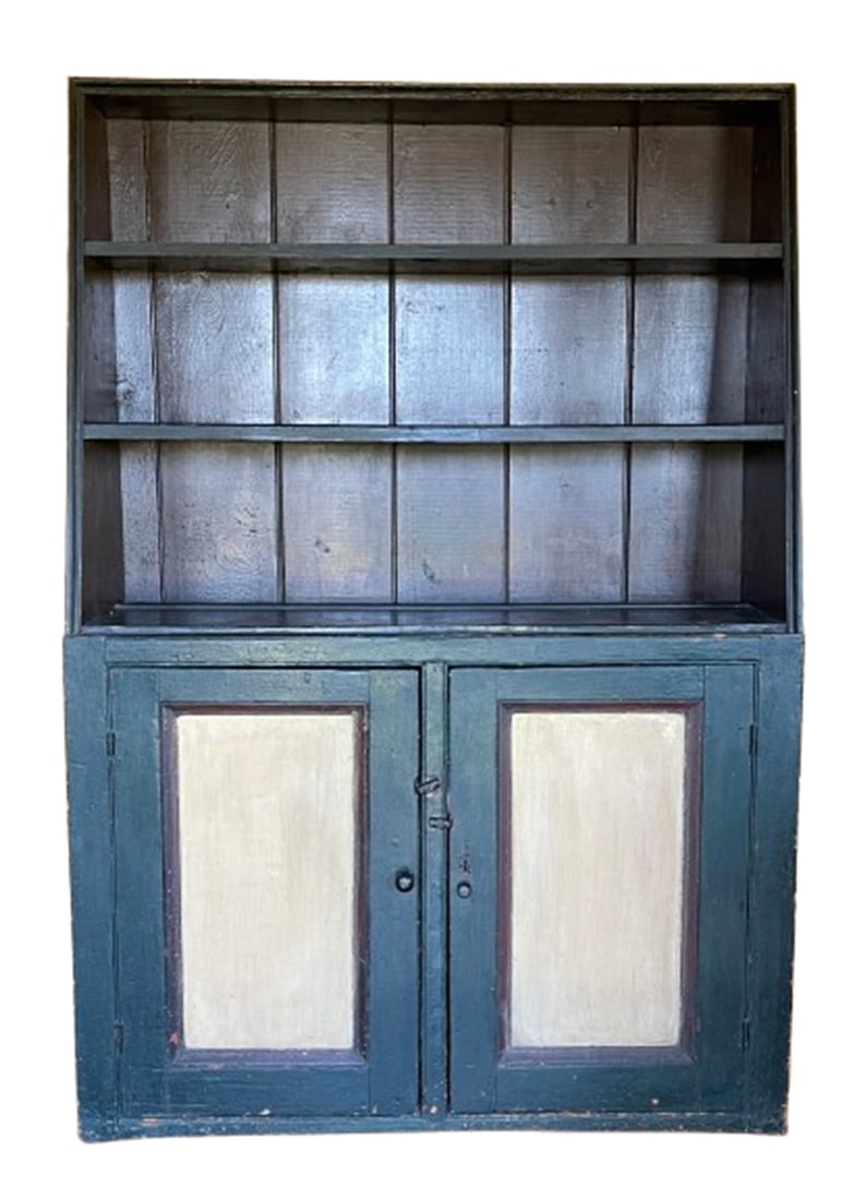 EARLY PAINTED CAN'T BACK CUPBOARD (1 of 6)