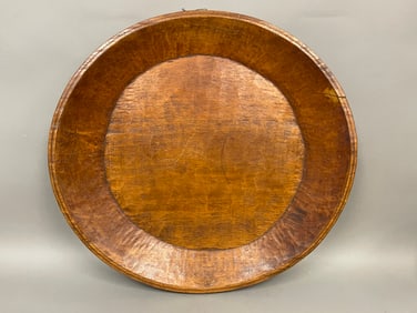 LARGE 18TH C HAND CARVED DOUBLE HANDLED TRAY