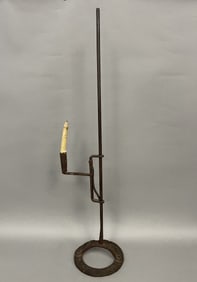 18TH C IRON CANDLEHOLDER