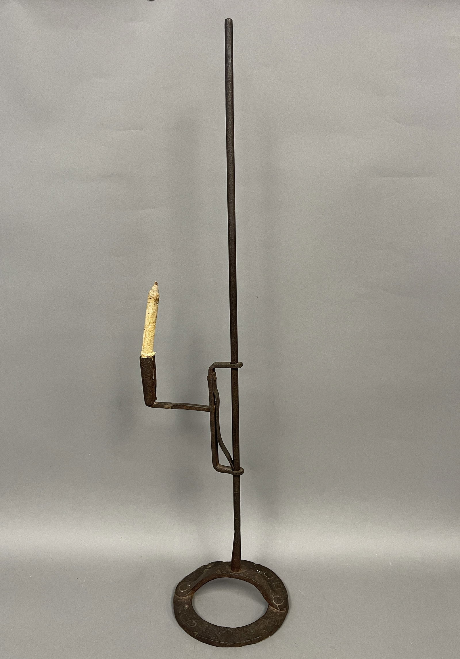 18TH C IRON CANDLEHOLDER (1 of 4)