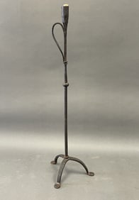 18TH C IRON CANDLEHOLDER