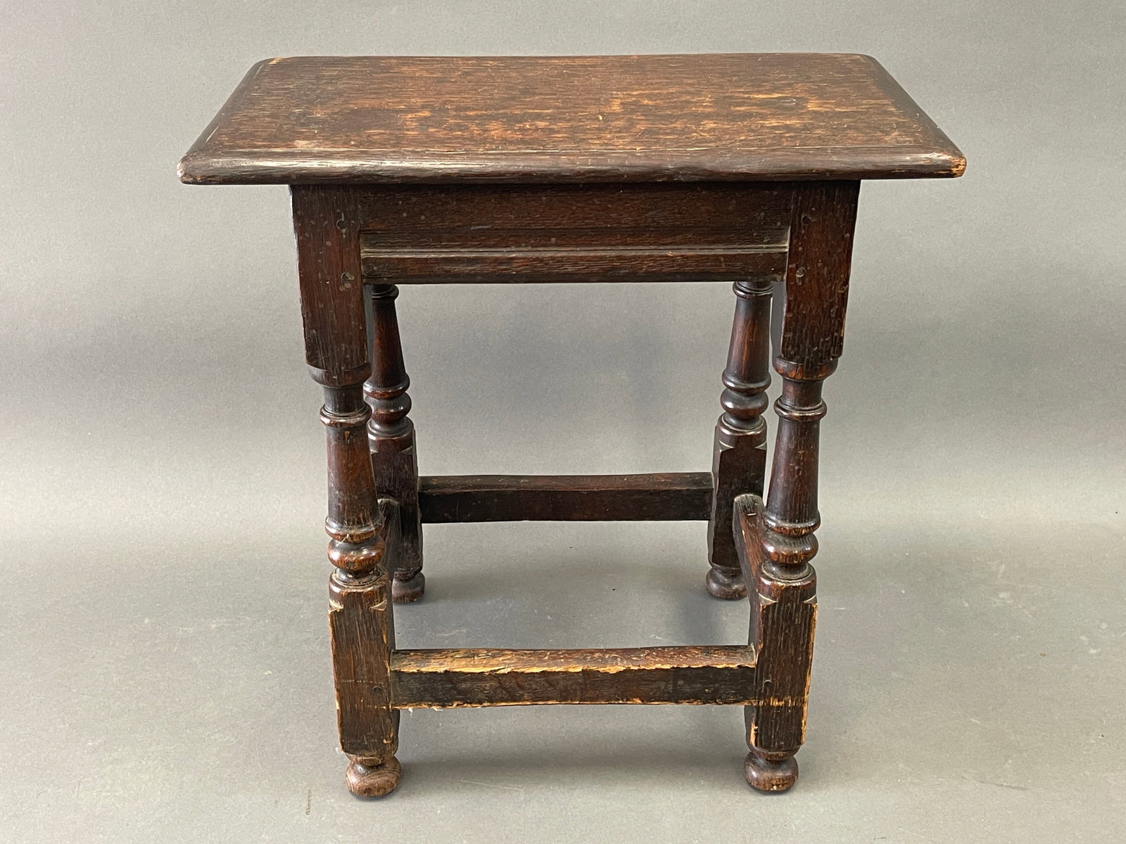 JOINT STOOL IN OLD SURFACE: JOINT STOOL IN OLD SURFACE , LATE 19TH C, 11 X 20 X 21