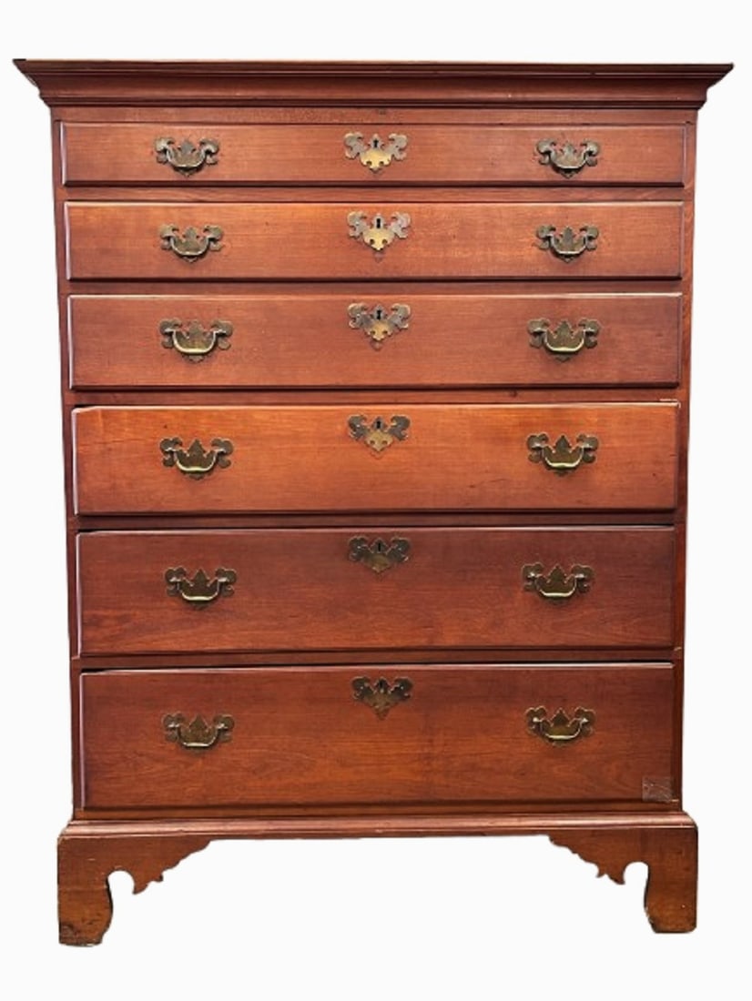 18TH C CHIPPENDALE TALL CHEST OF DRAWERS (1 of 7)