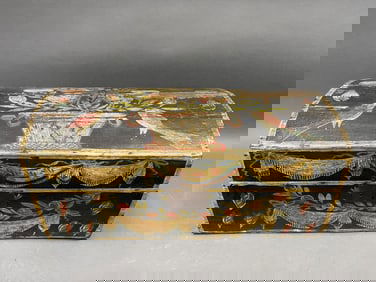 EARLY DECORATED DOME TOP BOX