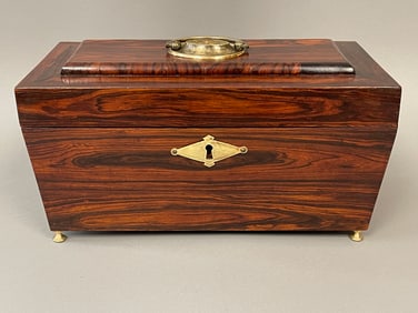 EARLY ROSEWOOD TEA CADDY