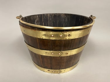 19TH C OAK PEAT BUCKET