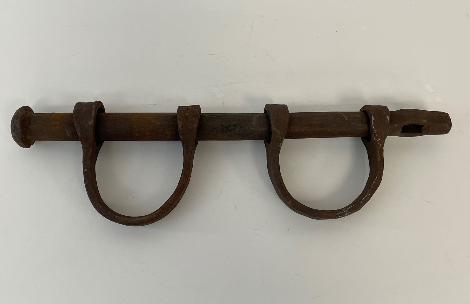 PAIR OF FORGED IRON REVOLUTIONARY WAR LEG IRONS (1 of 4)