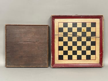 TWO SQUARE GAME BOARDS 14" X 14" & 17" X 17"