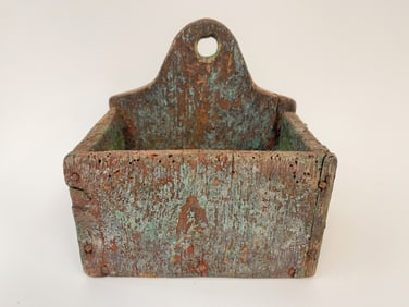 BLUE PAINTED WALL BOX