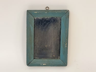 BLUE PAINTED MIRROR SMALL LOOKING GLASS