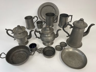 EARLY PEWTER GROUPING
