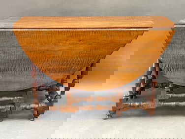 EARLY TIGER MAPLE DROP LEAF TABLE