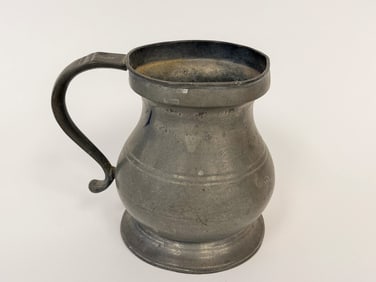 EARLY PEWTER MEASURING CUP