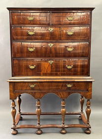 18TH C WILLIAM AND MARY HIGHBOY CHEST
