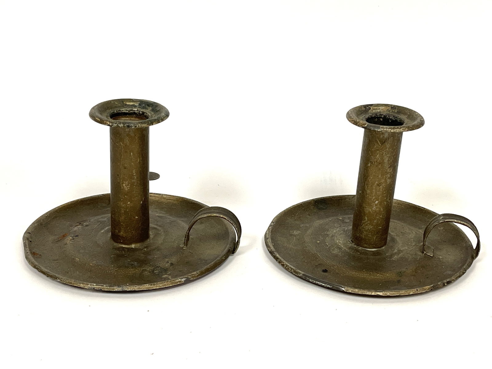 PAIR PAINTED CHAMBERSTICKS (1 of 4)