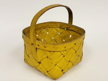 YELLOW PAINTED BASKET