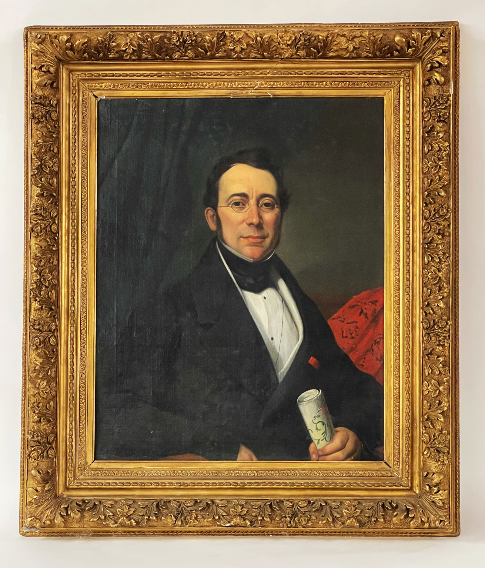 LARGE OIL ON CANVAS PORTRAIT OF YOUNG MAN (1 of 4)