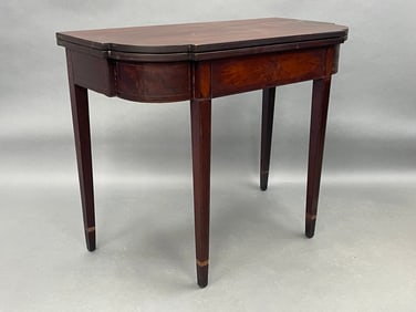 LATE 19THC MAHOGANY FEDERAL CARD TABLE