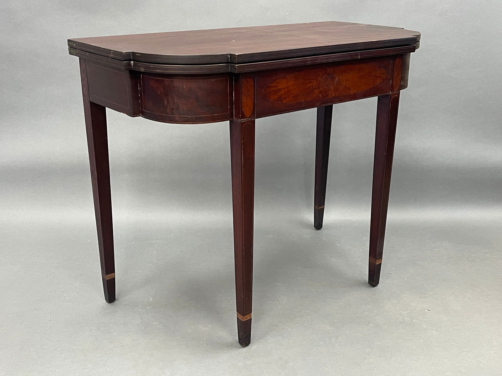 LATE 19THC MAHOGANY FEDERAL CARD TABLE (1 of 7)