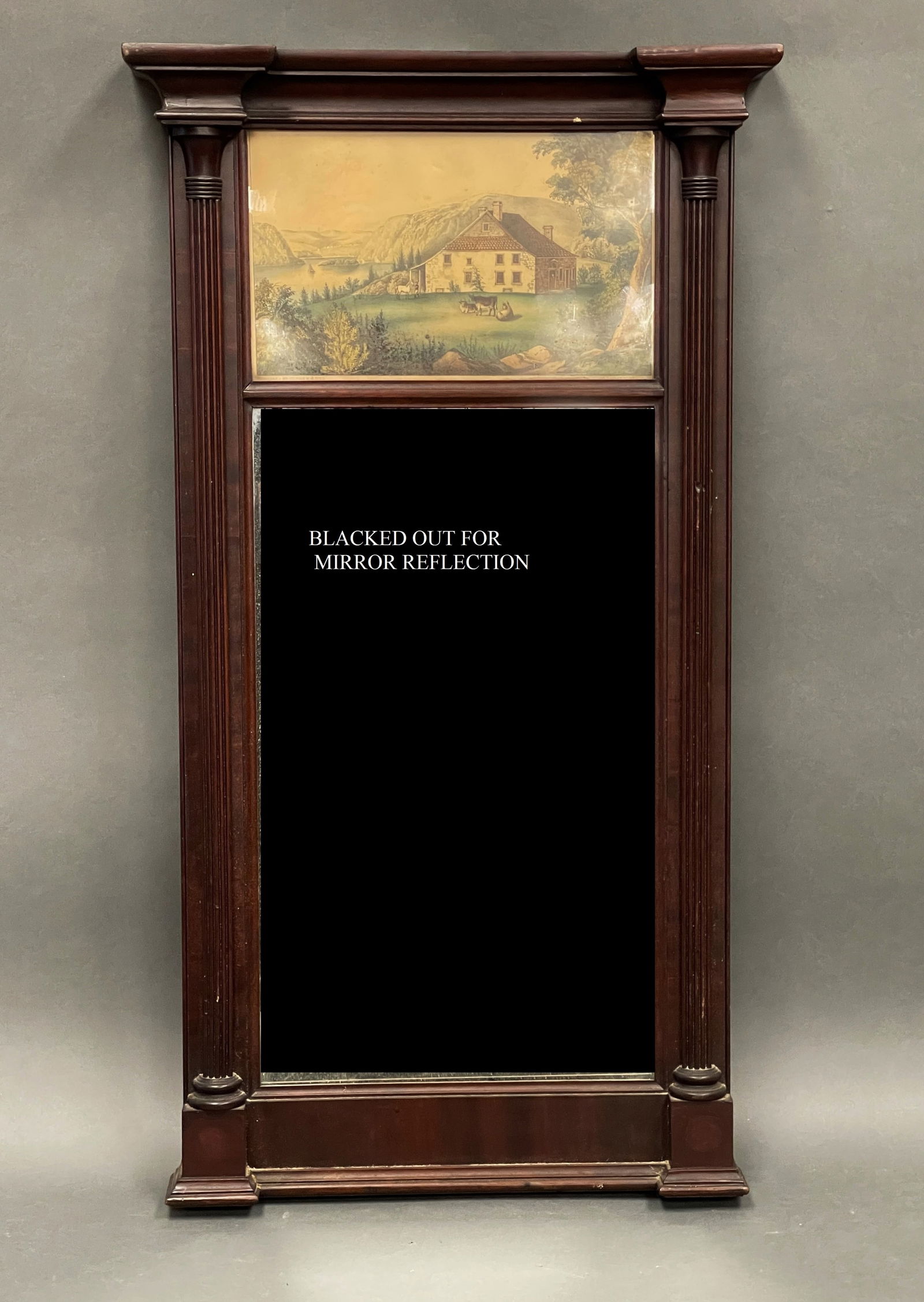 EARLY 19THC FEDERAL MAHOGANY MIRROR (1 of 3)