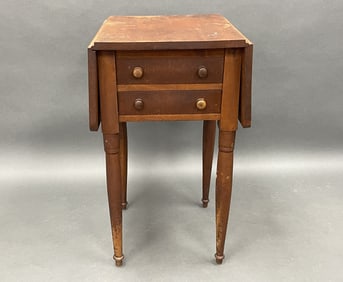 EARLY 19THC MAPLE TWO DRAWER FEDERAL STAND