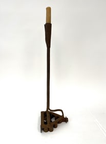 COWBOY BRANDING IRON TABLE TOP CANDLESTICK