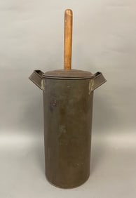 19TH C TIN DASHER BUTTER CHURN,STRAP HANDLE