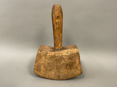 19TH C ASH BURL MAUL / MALLET