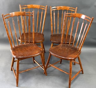RARE SET OF FOUR BUCKS COUNTY, PA. SIDE CHAIRS