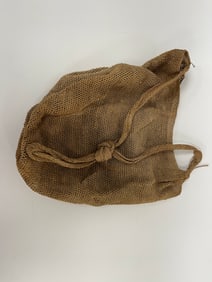 18TH C HAND WOVEN GAME BAG & STRAP
