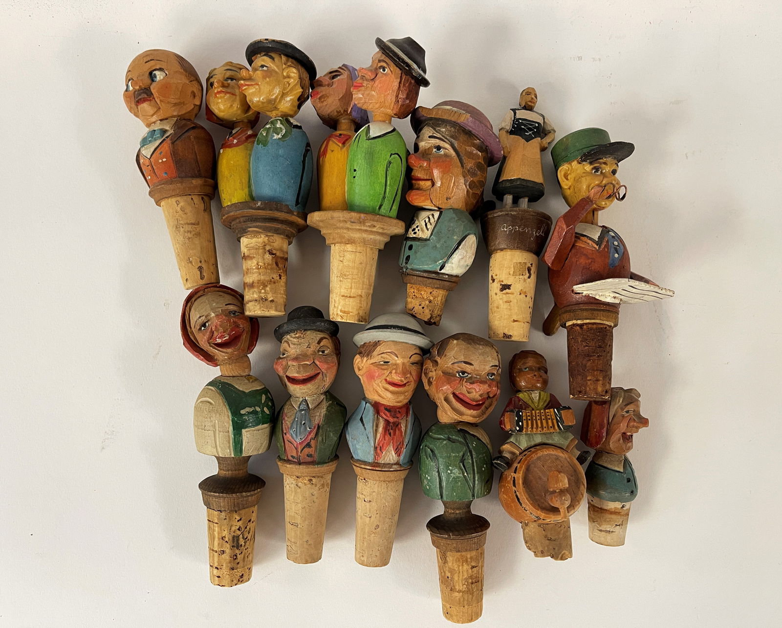 12 HAND CARVED GERMAN BOTTLE STOPPERS (1 of 3)