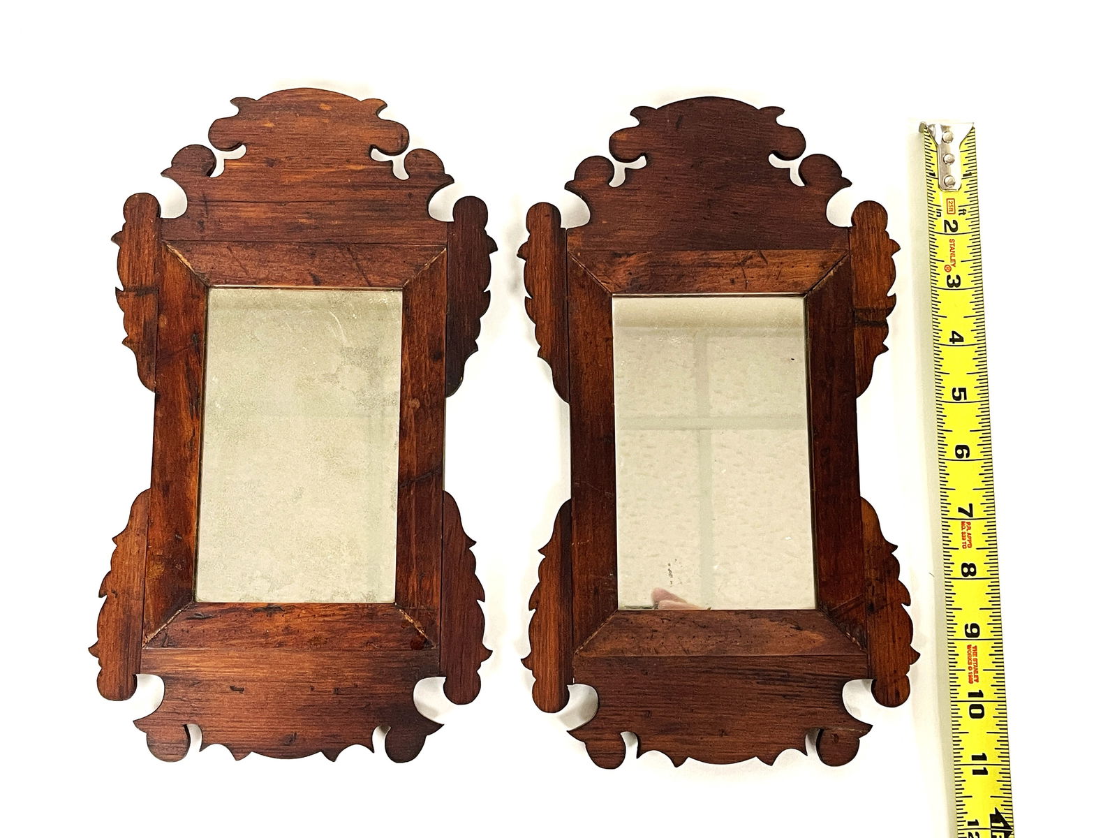 RARE PAIR OF CHIPPENDALE STYLE DIMINUTIVE MIRRORS (1 of 2)