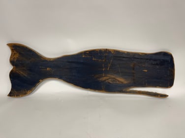 LARGE PAINTED FOLK ART WHALE