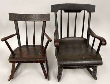 TWO SMALL PAINTED CHILD CHAIRS
