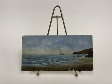 SMALL NAUTICAL O/B PAINTING W/ EASEL
