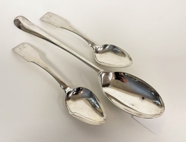 TWO COIN SILVER SPOONS MARKED CJ WARNER