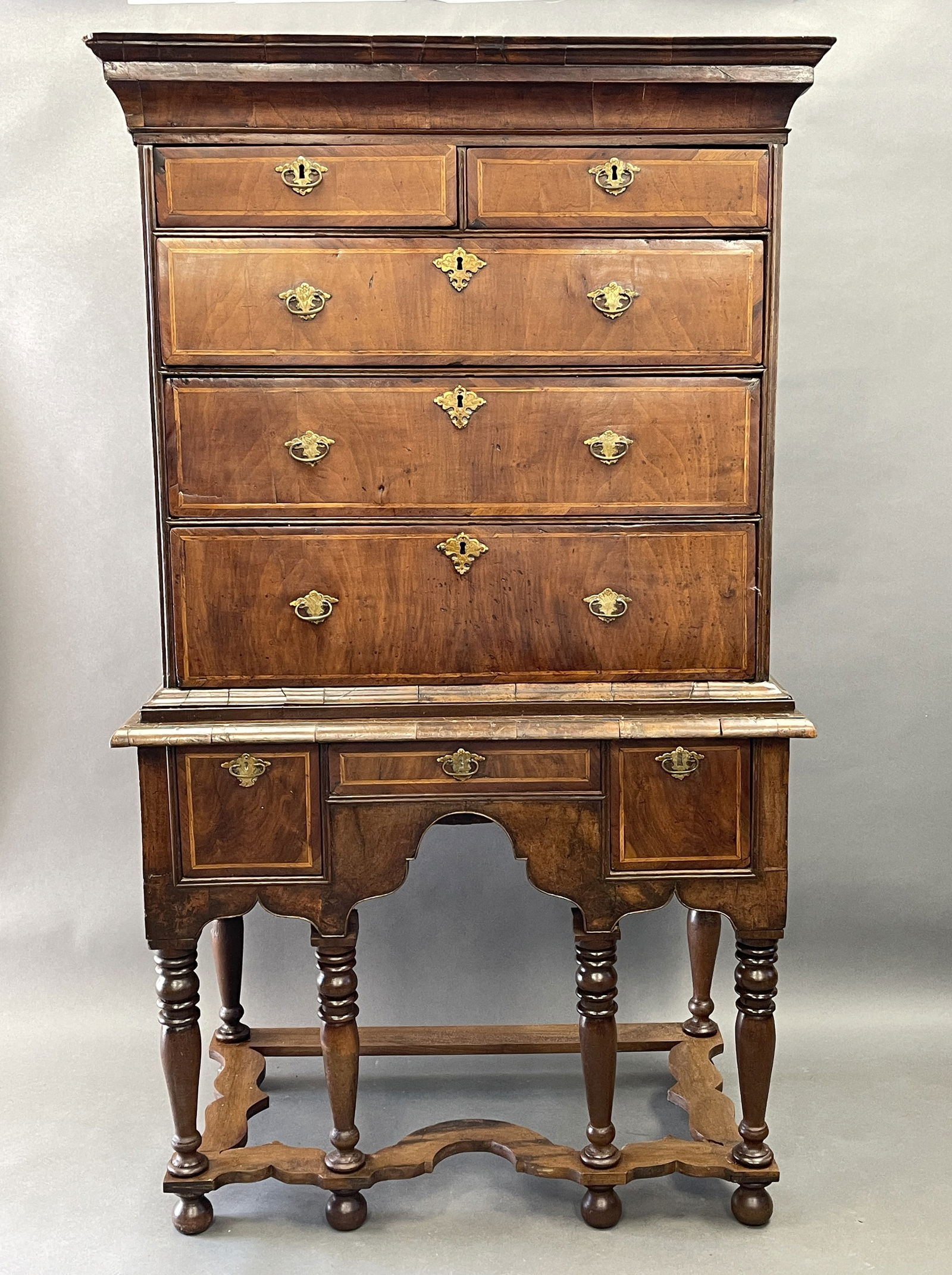 EARLY 18TH C. WILLIAM AND MARY HIGHBOY (1 of 8)