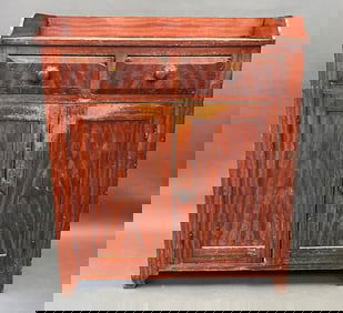 ORIGINAL GRAIN PAINT COUNTRY JELLY CUPBOARD