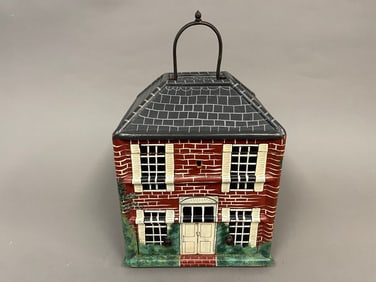 20TH C HOUSE FORM VALUABLES BOX