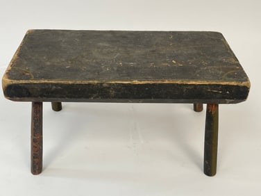 BLUE PAINTED CRICKET STOOL