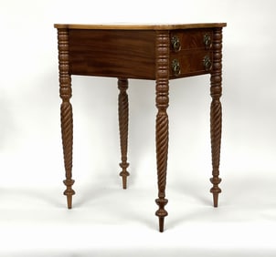 SCARCE TUPELO WOOD TWO DRAWER STAND