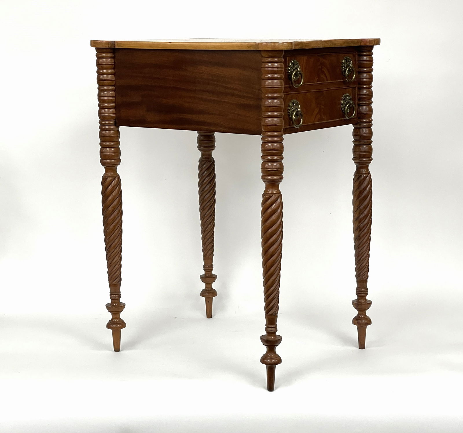 SCARCE TUPELO WOOD TWO DRAWER STAND (1 of 7)